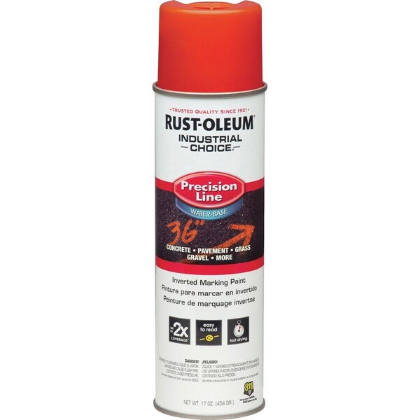 Rust-Oleum Precision Line Marking Paint, 20 oz, Alert Orange, Water -Based RST203035 - main
